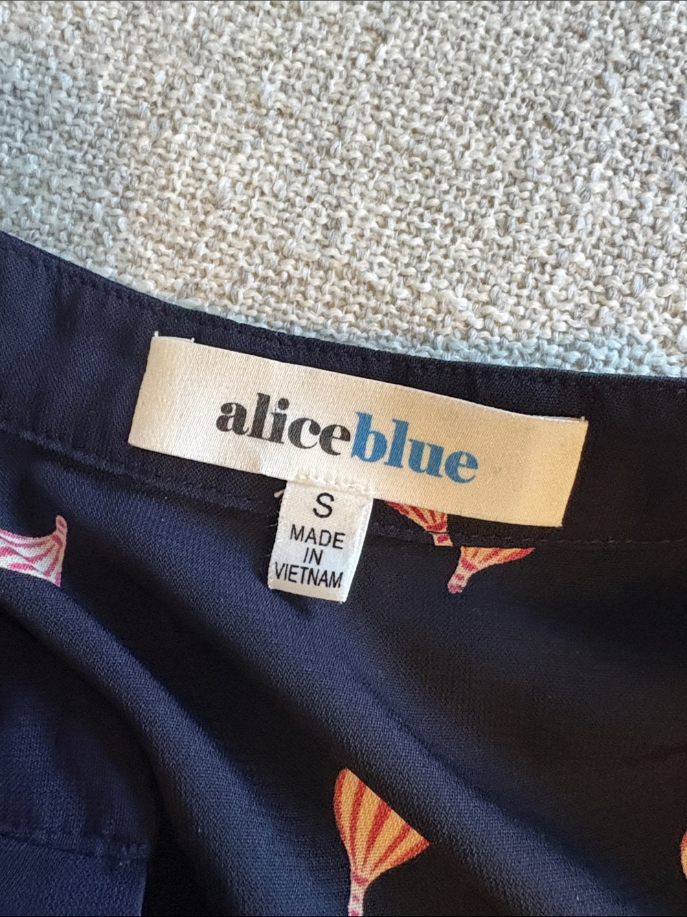 Alice Blue Navy Dress Pink Hot Air Balloon‎ Print Flutter Sleeve D95064-E Small - Picture 5 of 7